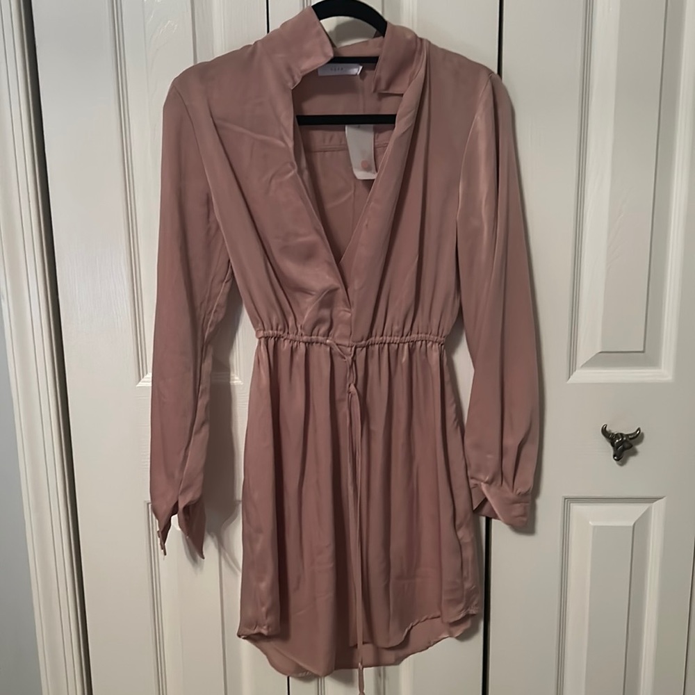 Blush pink satin dress